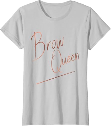 Miniatura 17 de Brow Queen Ombre - Camiseta de escritura a mano, regalo para artista de maquillaje, Negro, S Negro,Azul Marino,Blanco,Plateado,Marrón,Limón,Jaspeado