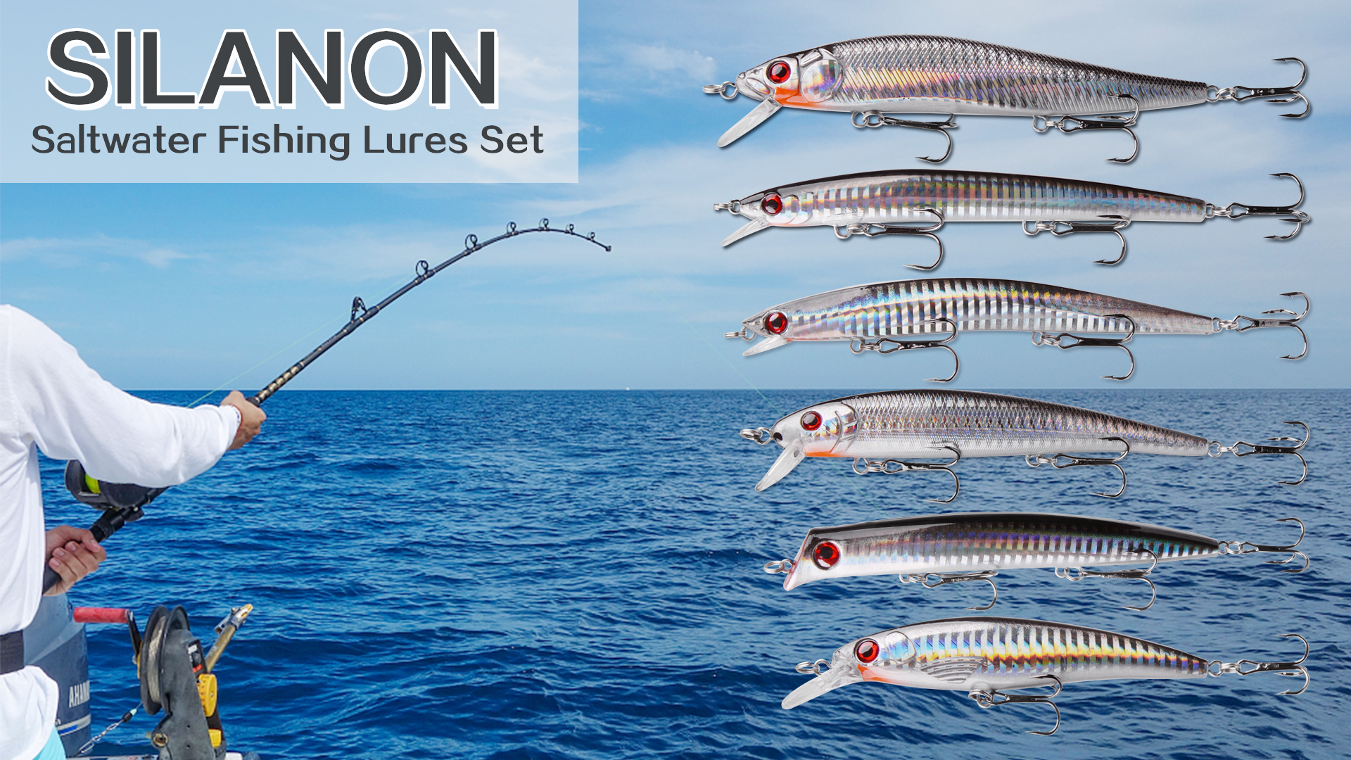 Amazon.com : Saltwater Fishing Lures Kit, Jerkbait Striped Bass Lures Surf Fishing Striper Lures Deep Diving Jerkbait Popper Plugs Hard Minnow Lures Baits for Inshore Offshore Ocean Deep Sea Fishing : Sports Amazon.com : Saltwater Fishing Lures Kit, Jerkbait Striped Bass Lures Surf Fishing Striper Lures Deep Diving Jerkbait Popper Plugs Hard Minnow Lures Baits for Inshore Offshore Ocean Deep Sea Fishing : Sports