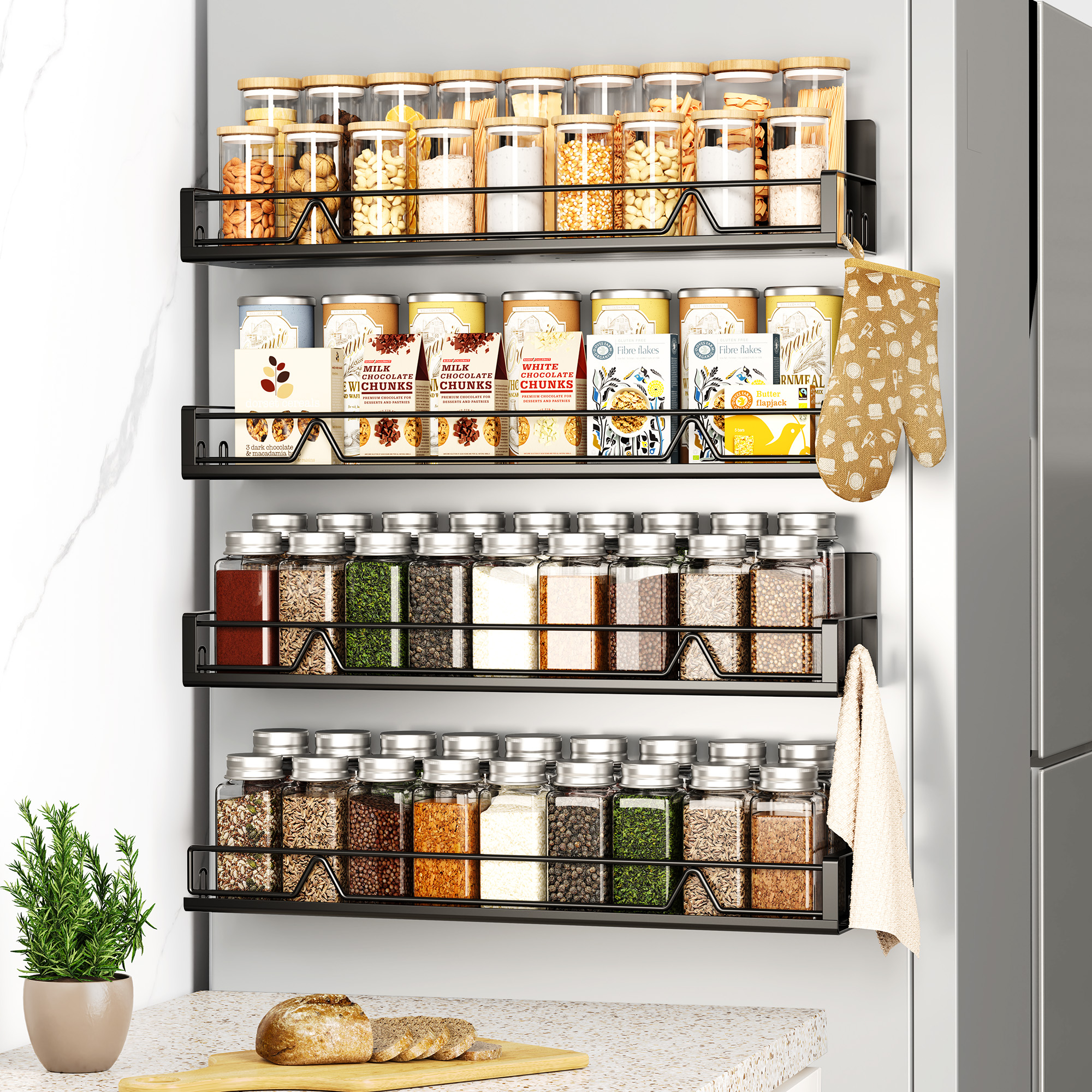 Amazon.com: Mystozer 4 Pack Magnetic Spice Rack for Refrigerator