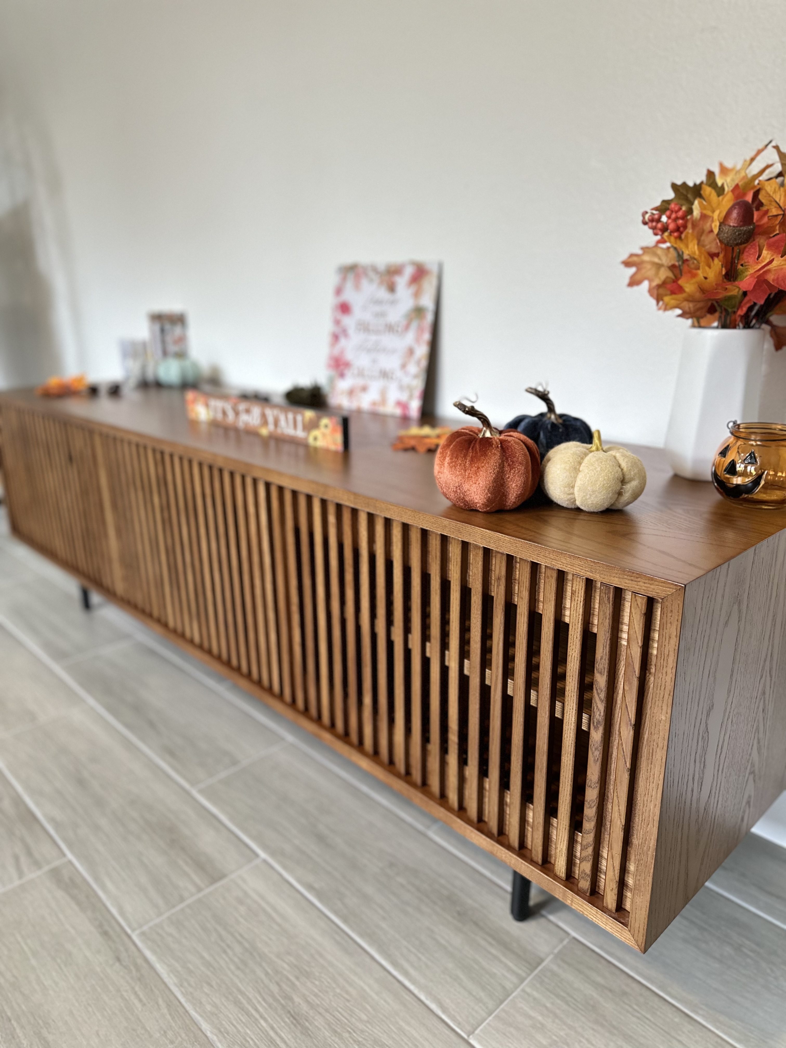 Amazon.com: POVISON Mid-Century Modern TV Stand with Slatted Doors