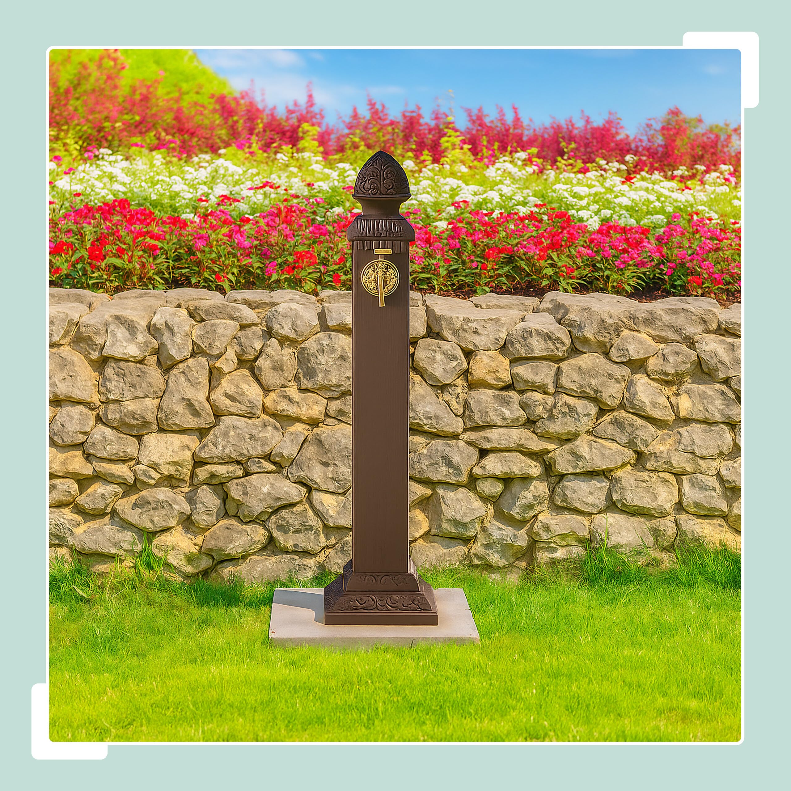 Relaxdays Fontaine extérieure pour Le Jardin ou la terrasse, Robinet, Design Antique, HxLxP 81 x 21 x 24,5 cm, Marron