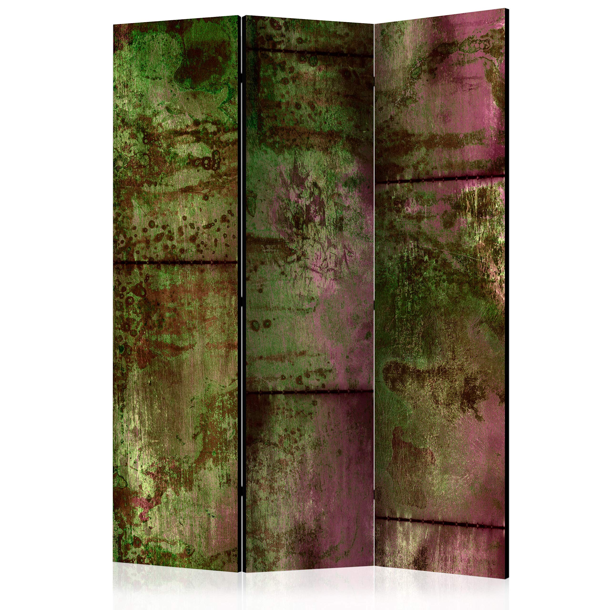 murando Decorative Room Divider Concrete 135x172 cm / 54"x68" Double-Sided Folding Screen Room Partition Non-Woven Canvas Print Opaque Display green violet f-A-0759-z-b