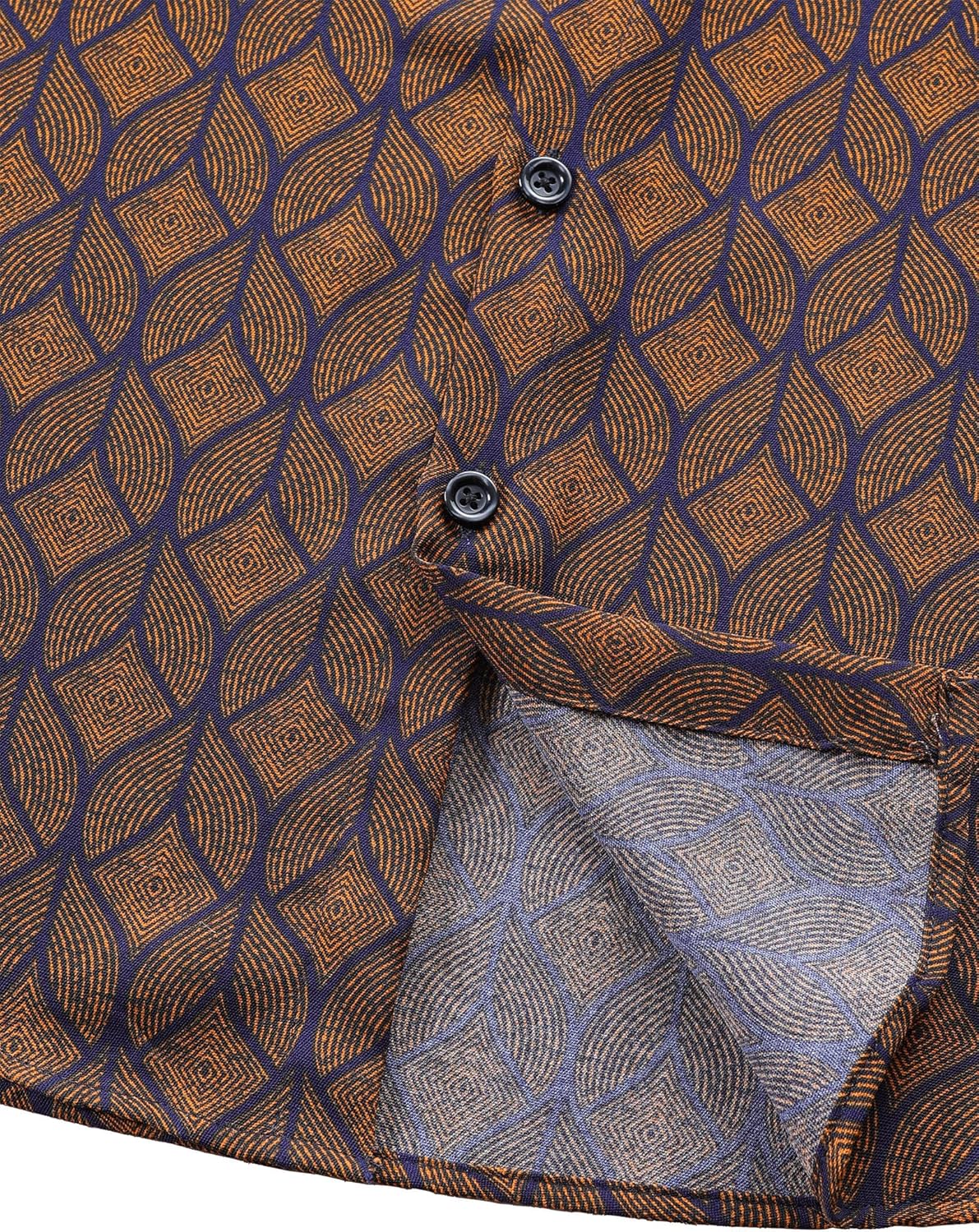 Men‘s Hawaiian Shirts Short Sleeve Retro Geometric Button Down Pocket Casual Vacation Shirt - Image 7