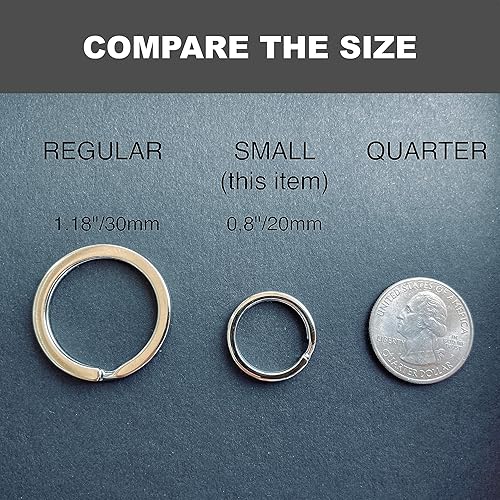 Miniatura 3 de Silipac Llaveros pequeños de 0.8 pulgadas (0.787 in)  Llavero resistente a granel para manualidades  Llavero dividido collar para mascotas, llaves