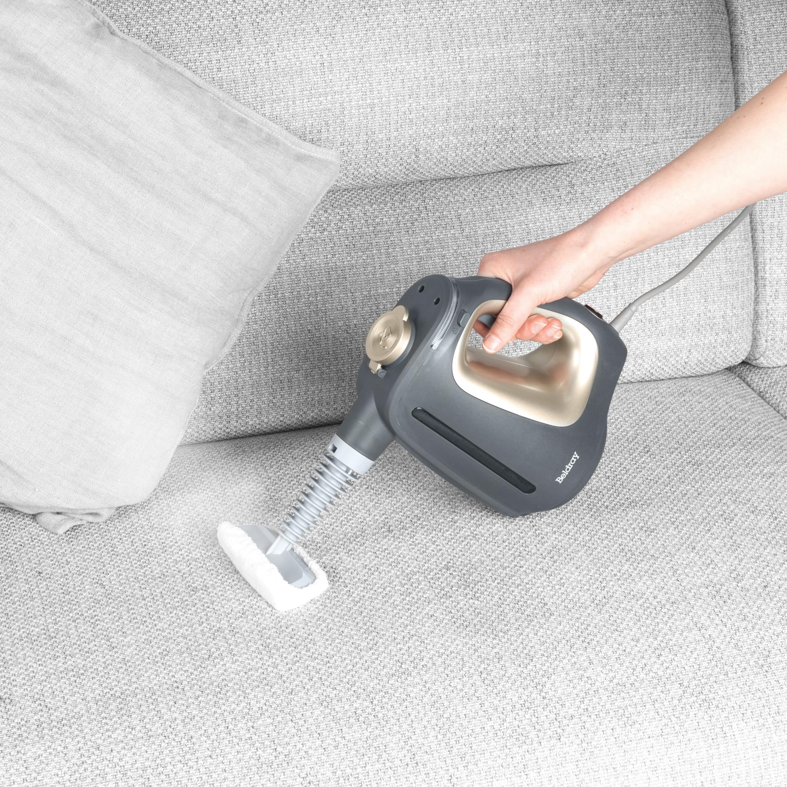 Pulitore a vapore 15 in 1 Beldray – Pulitore portatile multifunzione, pulizia senza prodotti chimici, pronto in 20 secondi, include spazzole, tamponi per mocio e ugelli, 550 ml, 1350W, BEL01987VDE