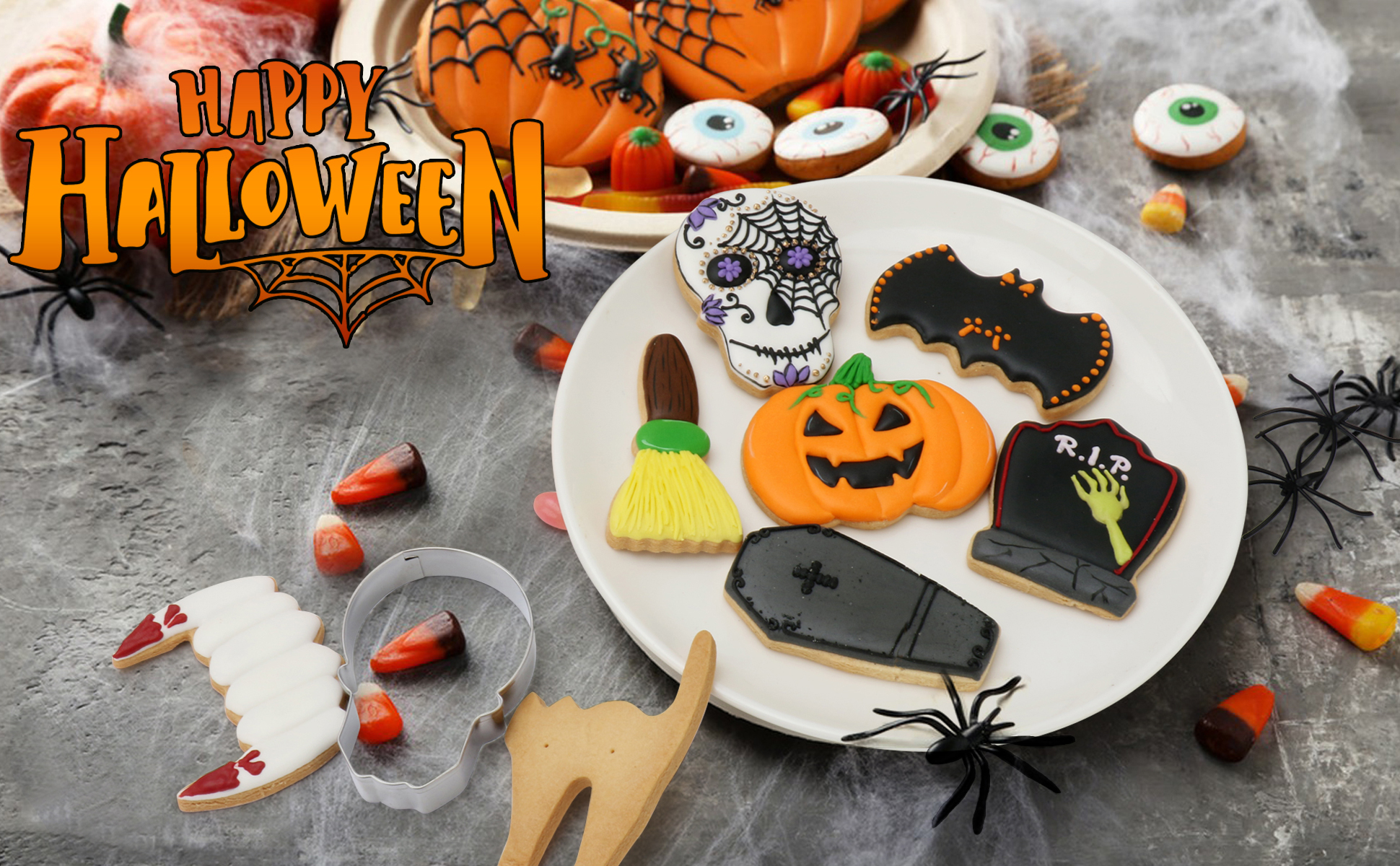 Formas Halloween FUSOTO Cortadores De Galletas De Halloween, 6 Piezas De  Cortadores De Galletas Navideñas Con Formas De Halloween, Araña, Calabaza,  Murciélago, Gato, Fantasma, Sombrero De Bruja Para Hornear Galletas  Cortadores Galletas, image size:1940x1200