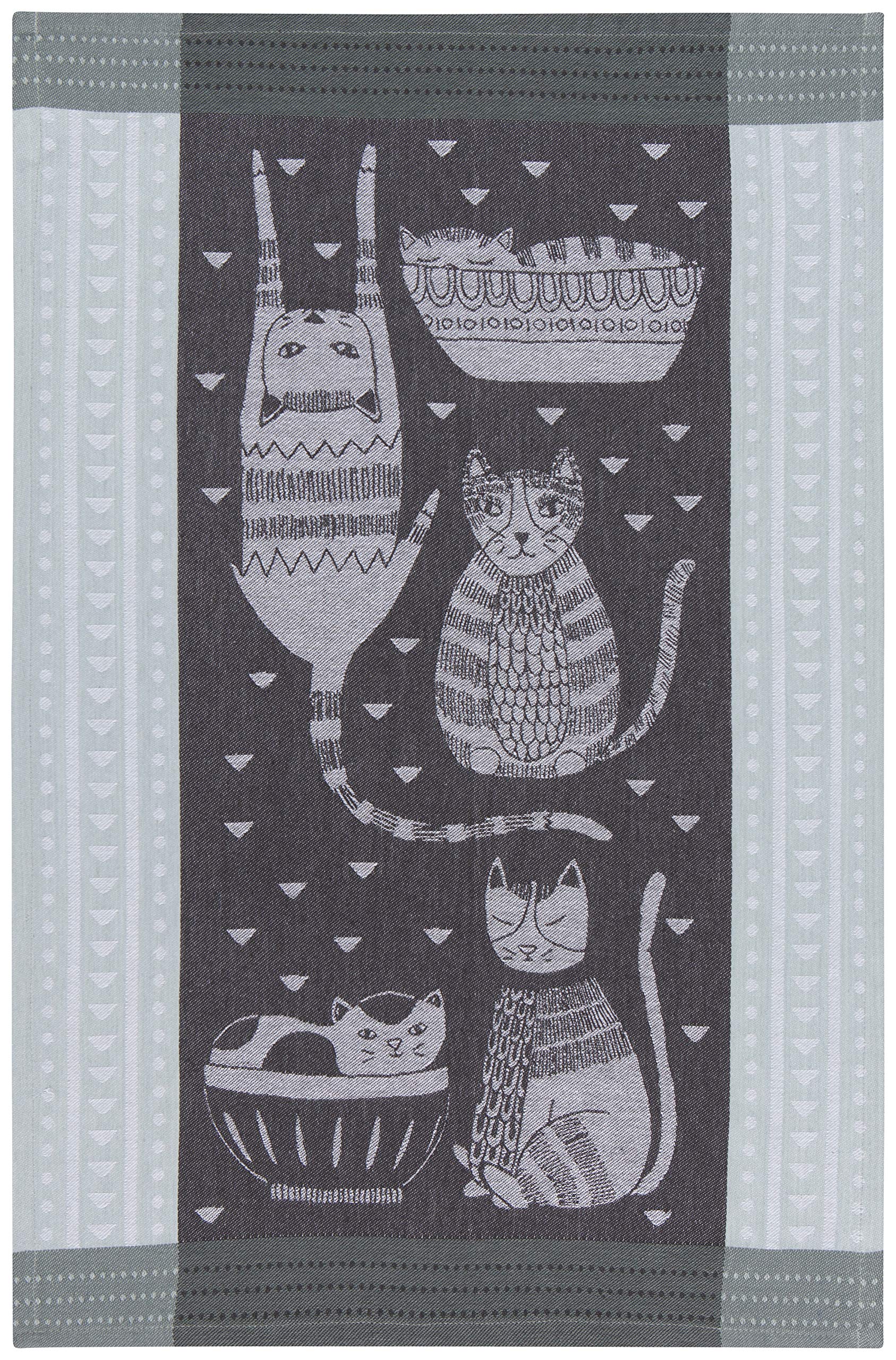 Now Designs 2180067aa Jacquard Cotton Kitchen Towel, Purr Party Jacq