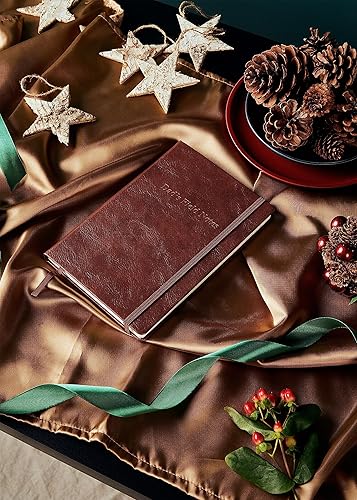 Miniatura 4 de Beechmore Books - Cuaderno personalizado, regular, color marrón, tapa dura de cuero vegano personalizado, diario cuidadoso y personal, caja de