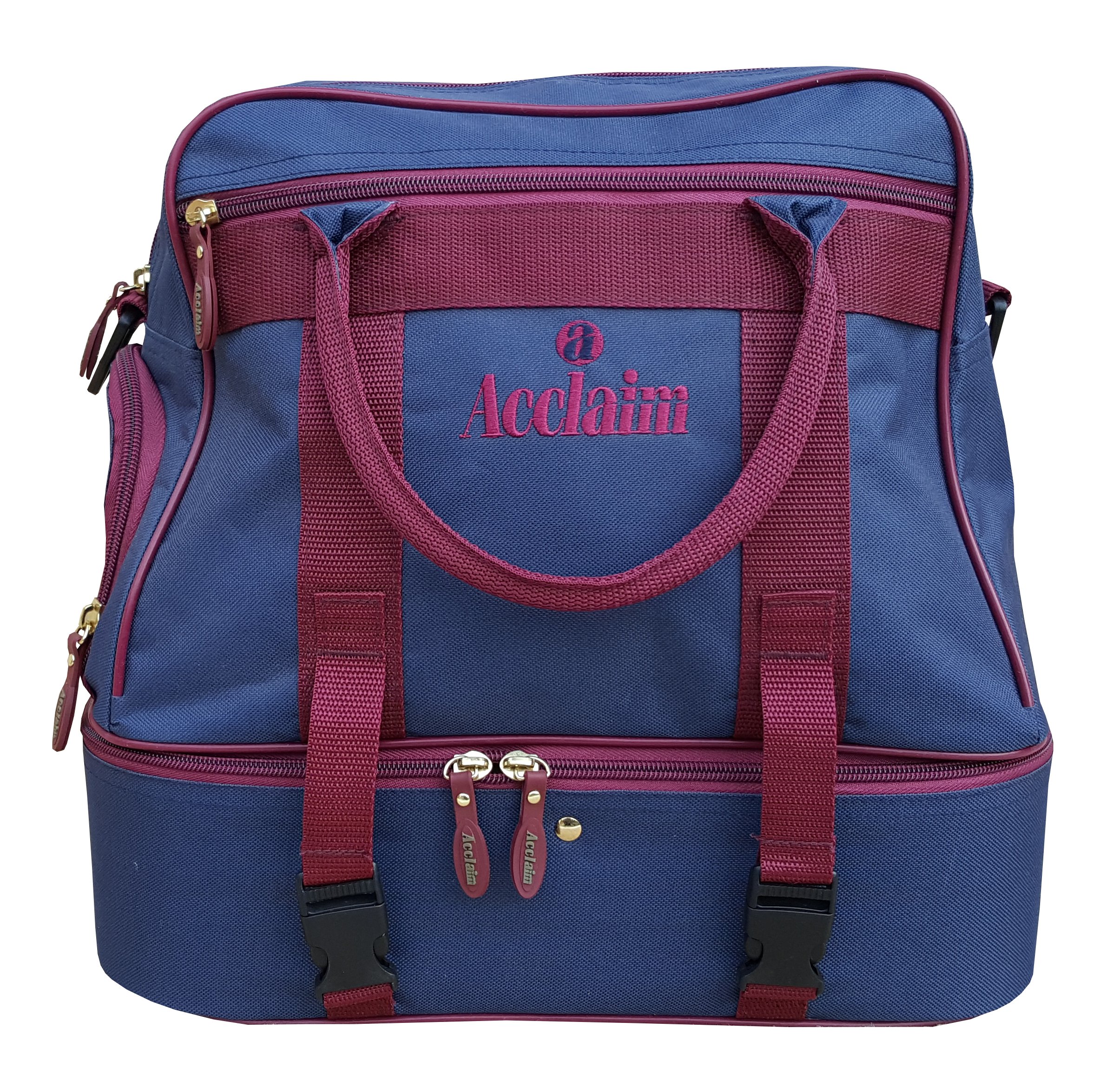 Acclaim Farne Midi - Bolsa de bolos para interior y exterior (nailon, 4 cuencos), color verde, Azul Marino/Borgoña