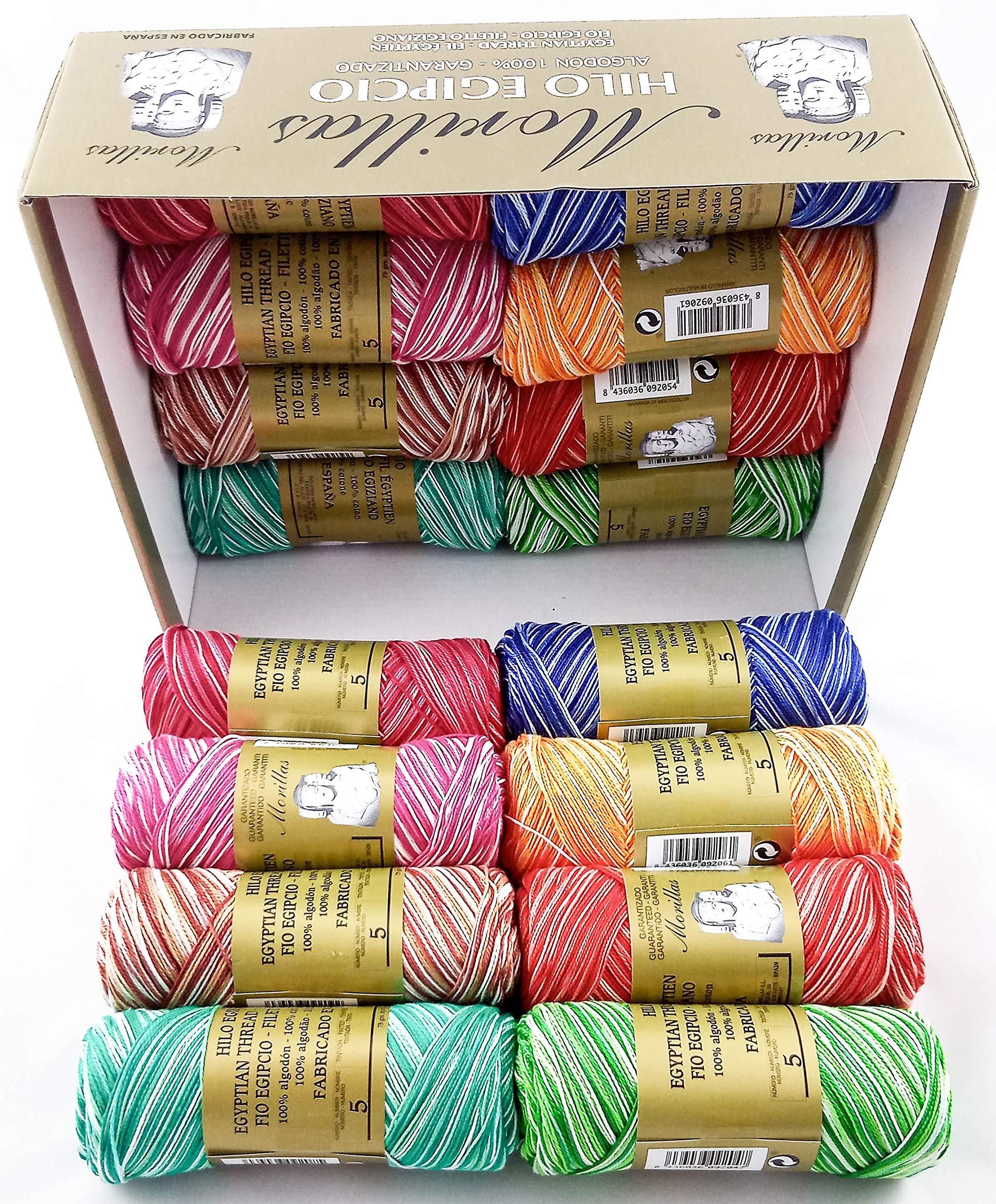 ▷ Confezione da 16 Zepelines Ne 5/2 assortiti, 100% cotone egiziano mercerizzato per lavori a maglia o all'uncinetto con una finitura elegante.
