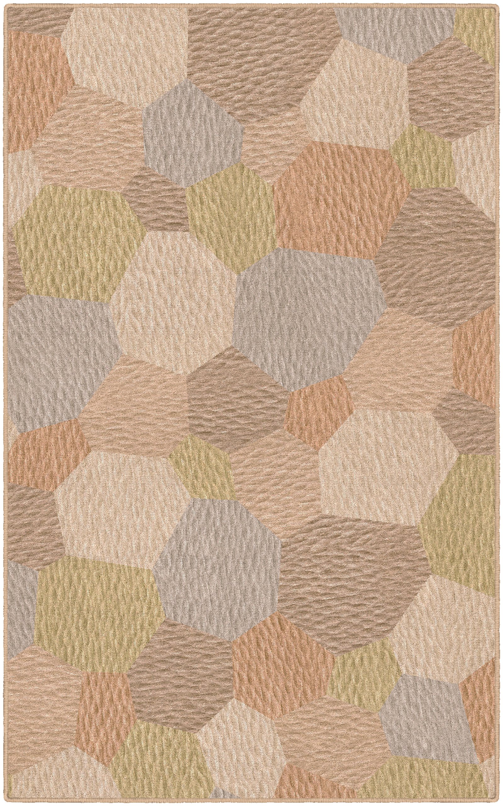 Brumlow MILLS Neutral Honeycombs Modern Area Rug, 3'4" x 5