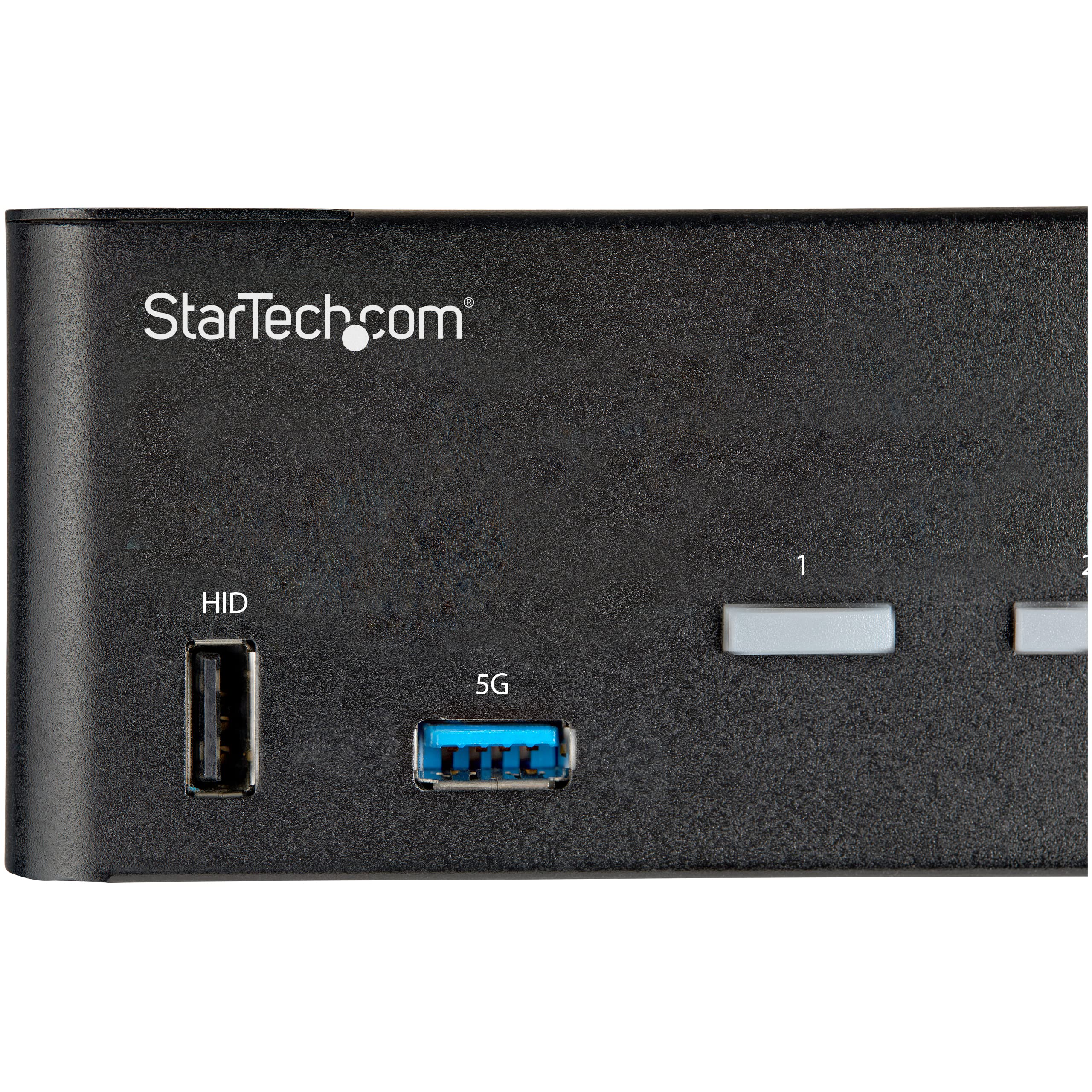 StarTech.com Commutateur KVM HDMI 2.0, 2 Ports, 2 Écrans - 4K 60Hz Ultra HDR - KVM de Bureau 4K HDMI 2.0 avec Hub USB 3.0, 2 Ports (5Gbps) et 4x USB 2.0 HID, Audio - TAA (SV231DHU34K6)