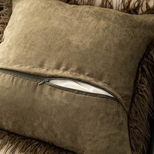 Miniatura 3 de Kevin Textile - Fundas de cojín decorativas, serie de cuero sintético de lujo, para sofá