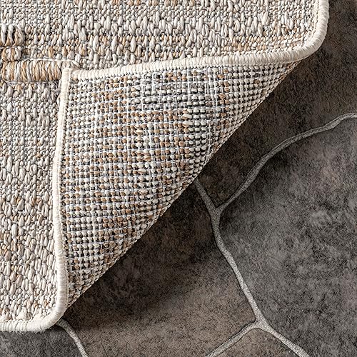 Miniatura 3 de nuLOOM Izetta Southwestern - Alfombra alta y baja para interiores y exteriores, 5 x 8 pies, color beige