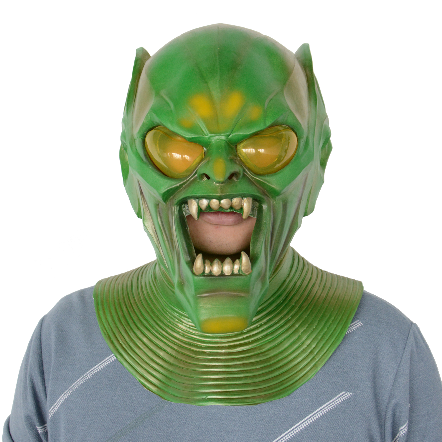 Amazon.com: RRANYF Goblin Costume,Latex Green Mask for Cosplay Party  Birthday Halloween Christmas Adult : Clothing, Shoes & Jewelry