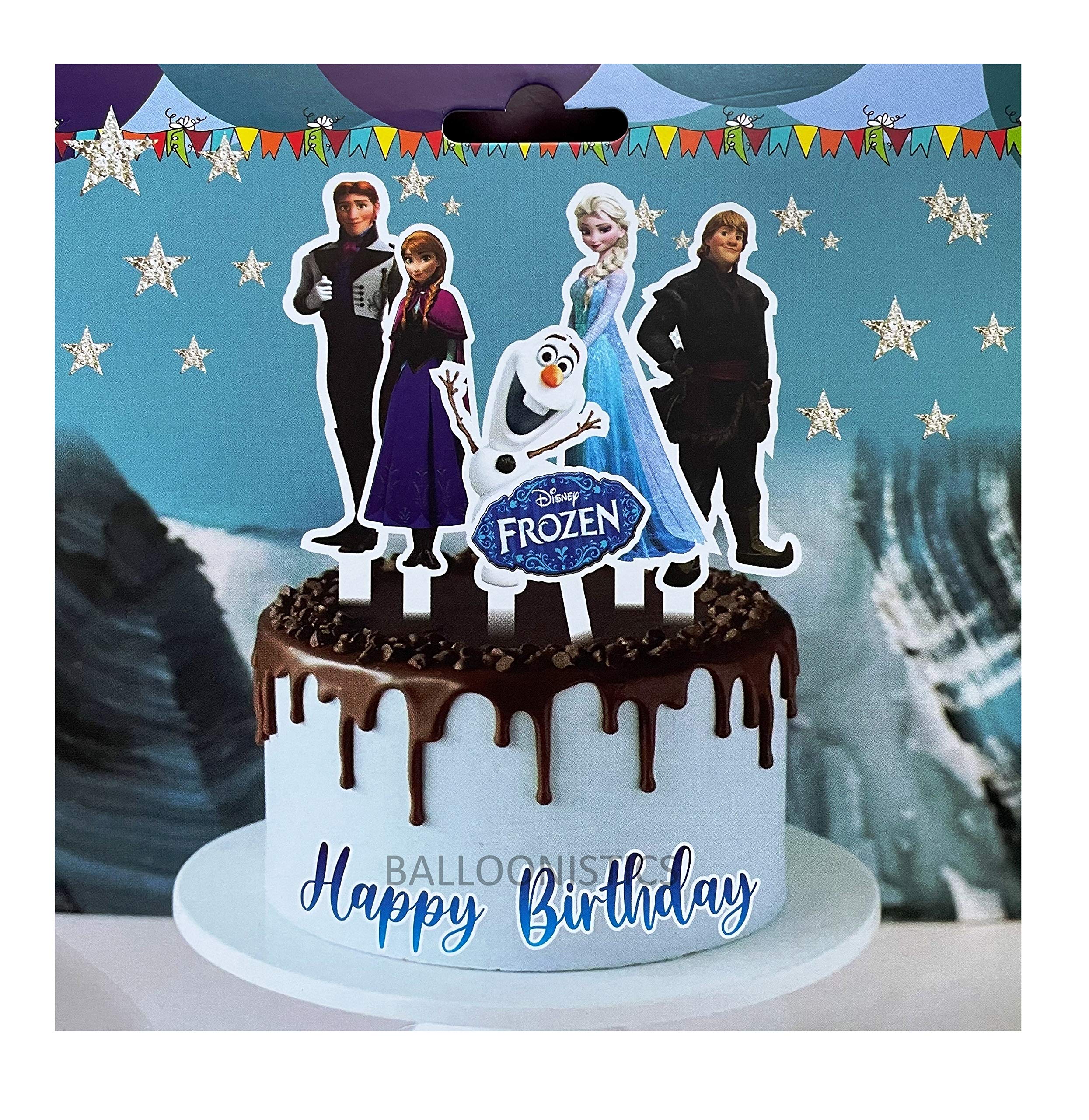 Buy Frozen Elsa Anna Cardboard Birthday Cup Cake Topper Set of 6 Pieces Frozen Birthday Party