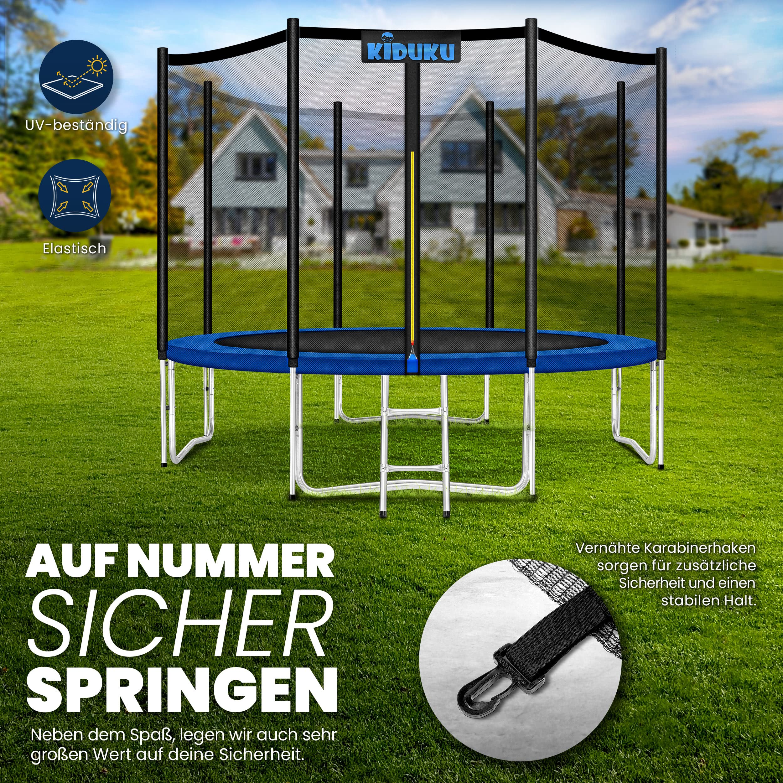 KIDUKU Trampolin Ersatznetz Sicherheitsnetz Trampolinersatznetz Ø 244 305 366 427 cm