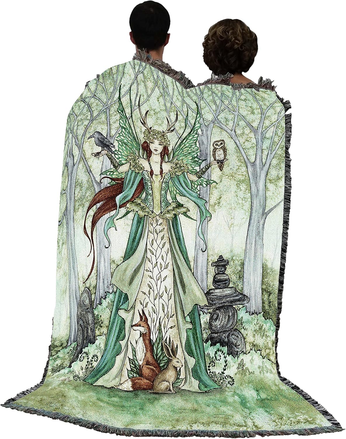 Pure Country Weavers Caretaker Fairy Blanket by Amy Brown - Fantasy Gift Tapestry Throw Woven from Cotton - Made in The USA (72x54)