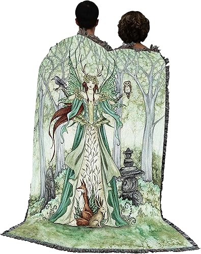 Miniatura 3 de Pure Country Weavers Manta de hadas Caretaker de Amy Brown, tapiz de regalo de fantasía tejida de algodón, fabricada en los Estados Unidos (72 x 54