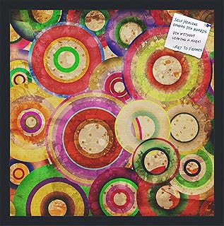 Decorative bulletin board made from self-healing canvas by PinPix, Psychedelic Retina Disc printed at 20x20 and framed in Satin Black