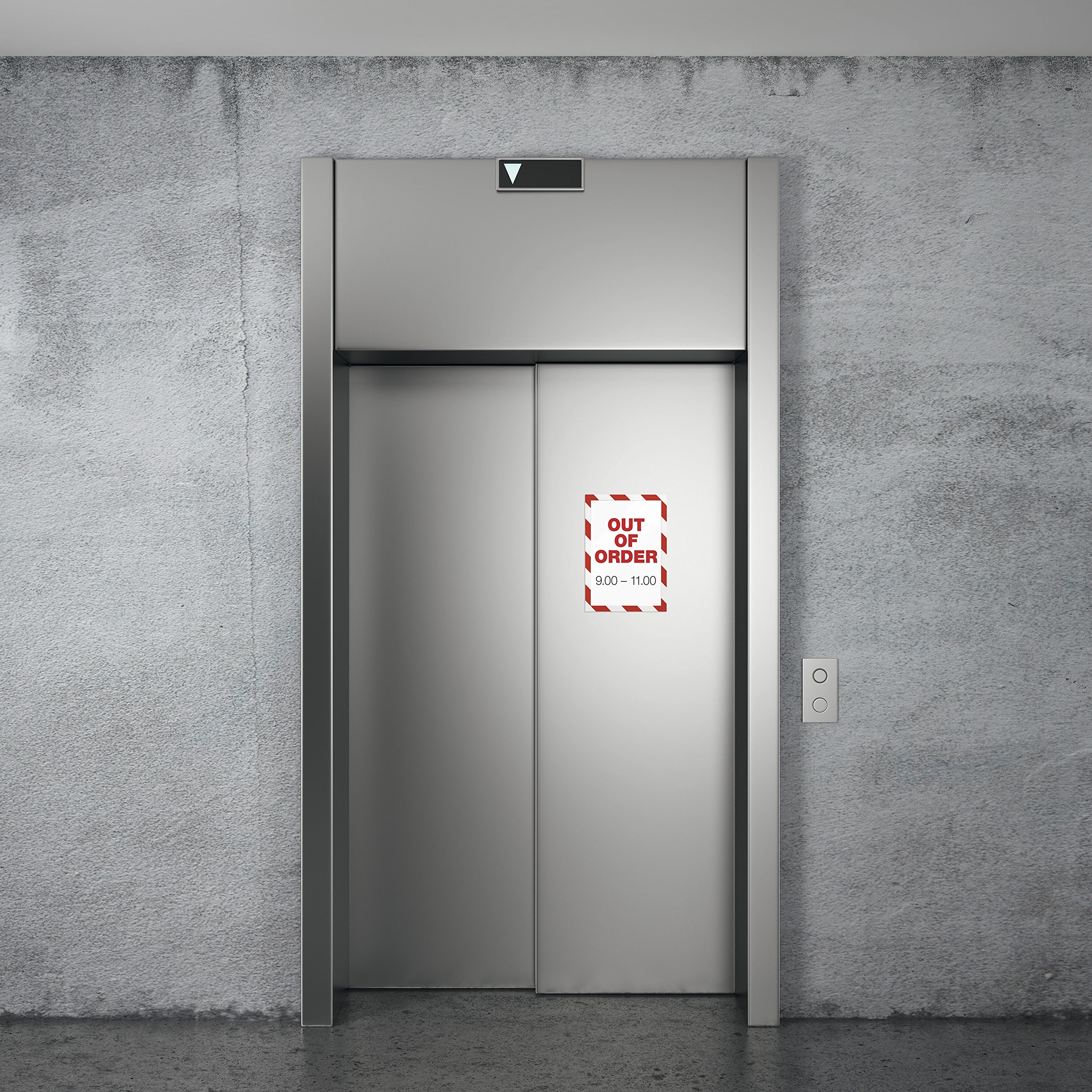 Durable 4945132 Duraframe Magnetic Security, Cornice Espositiva Magnetica per la Segnaletica di Sicurezza, Formato A4, Confezione da 5 Pezzi, Rosso/Bianco