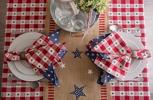 Miniatura 6 de DII Colección de mesa del 4 de julio, camino de mesa, 15x74, yute patriótico