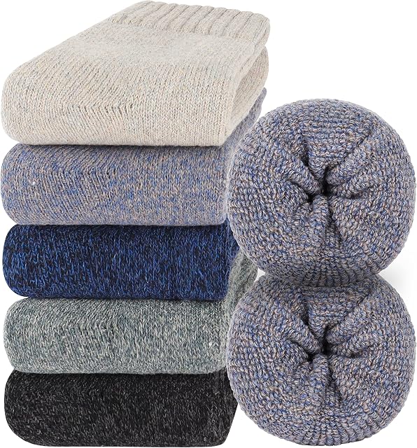 Jeasona 5 Pairs Thermal Socks for Women Ladies Thermal Socks Womens Warm Socks Women Thermal Thick Socks for Women Winter Socks Women Thermal Christmas Stocking Stuffer for Mum Grandma