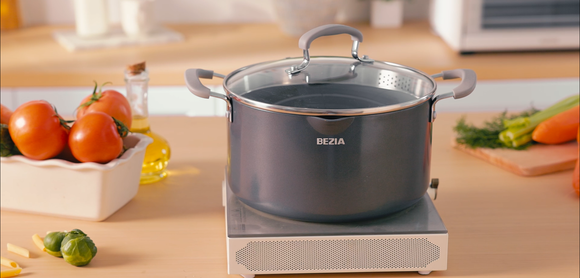 BEZIA 6 Quart Tri-Ply Stainless Steel Stockpot，Even Heat Distribution