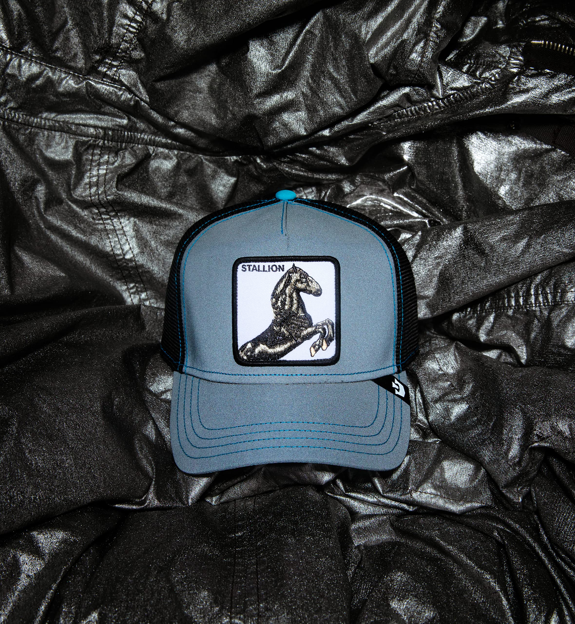 Goorin Bros. The Farm Reflective Collection Gorra de Camionero Unisex, Ajustable, Talla única, Negro, Talla única