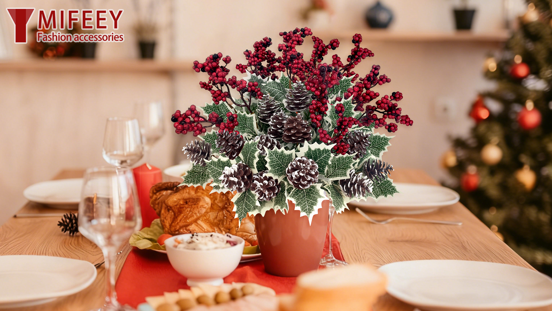 4 Bündel Kunstblumen Weihnachten Rote Beeren Deko Zweige Weihnachtsblumen Künstlich Weihnachtsstrauß Beerenzweig Red Weihnachtsgesteck Blumen Weihnachsstern Kunstzweige Tischdeko (Rot Grün)