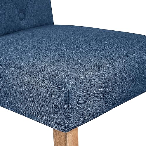 Miniatura 8 de Topeakmart Silla de comedor tapizada de tela clásica, con respaldo alto, sillas de comedor acolchadas con patas de madera para el hogar y los