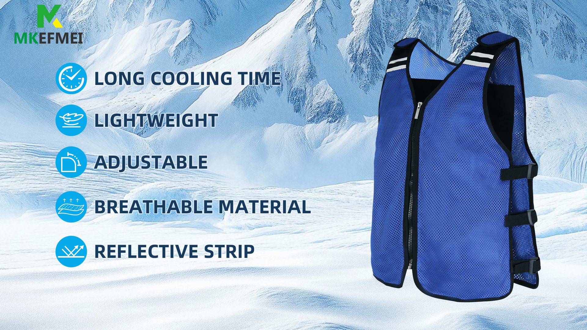 Cooling Vest for Men&Women, Reflective Ice Vest with 32 PCS Ice