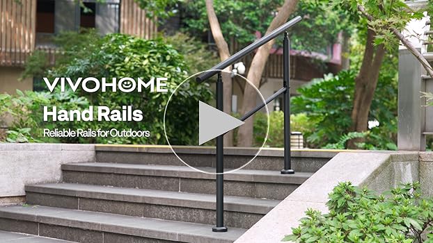VIVOHOME 2-Pack 5 Step Hand Rails for Outdoor Steps