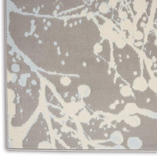 Miniatura 7 de Nourison Jubilant - Alfombra gris abstracta de 4 x 6 pies, fácil de limpiar, no se desprende, dormitorio, sala de estar, comedor y cocina (4 x 6)