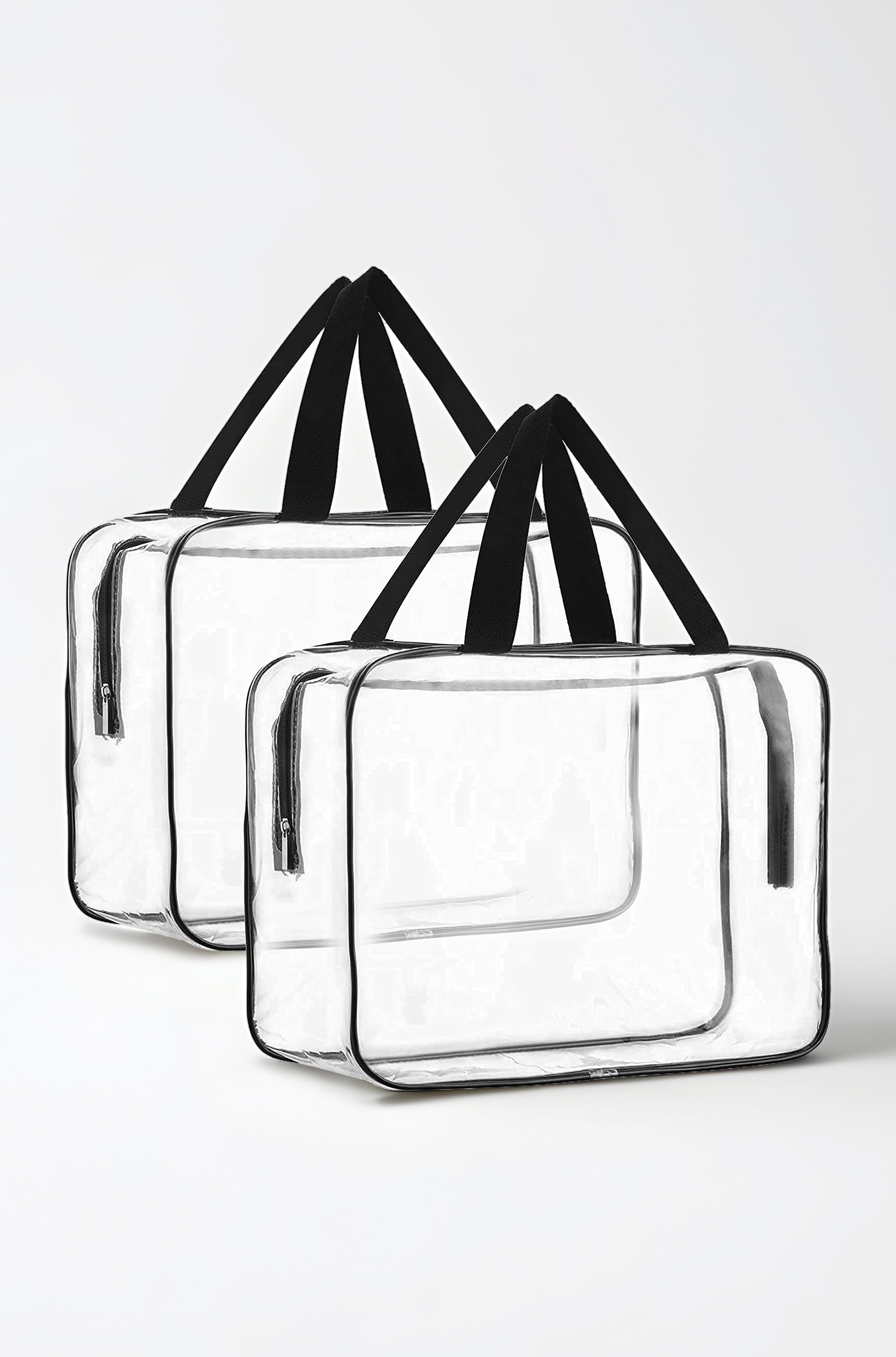- TULMAN 2 Pack PVC Transparent Travel Toiletry Bag – Cosmetic Makeup Organizer, Handbag & Kids Toy Storage, Durable Storage Pouch for Travel Essentials & Cosmetics – 30x22x8 CM