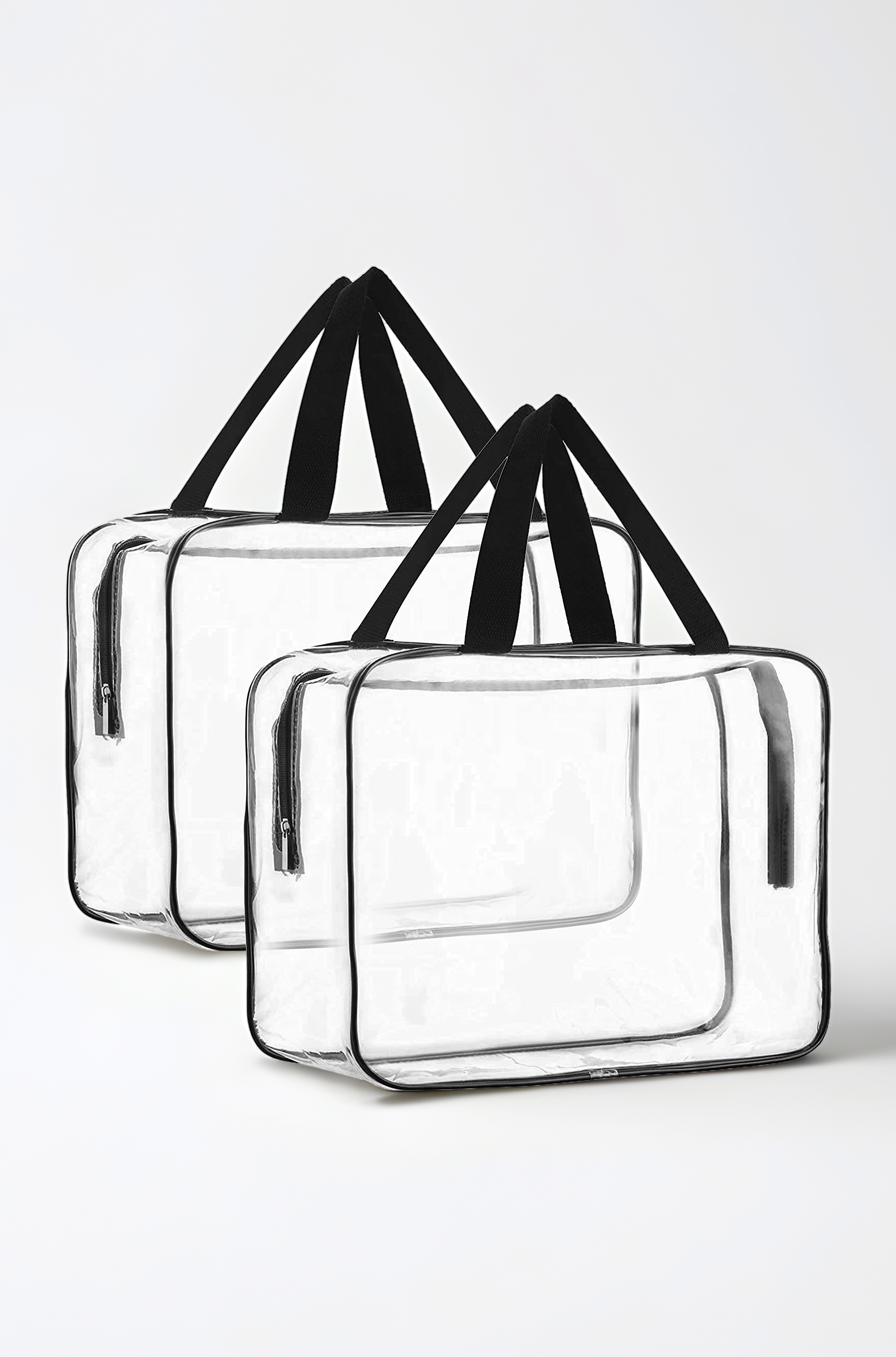 - TULMAN 2 Pack PVC Transparent Travel Toiletry Bag – Cosmetic Makeup Organizer, Handbag & Kids Toy Storage, Durable Storage Pouch for Travel Essentials & Cosmetics – 30x22x8 CM