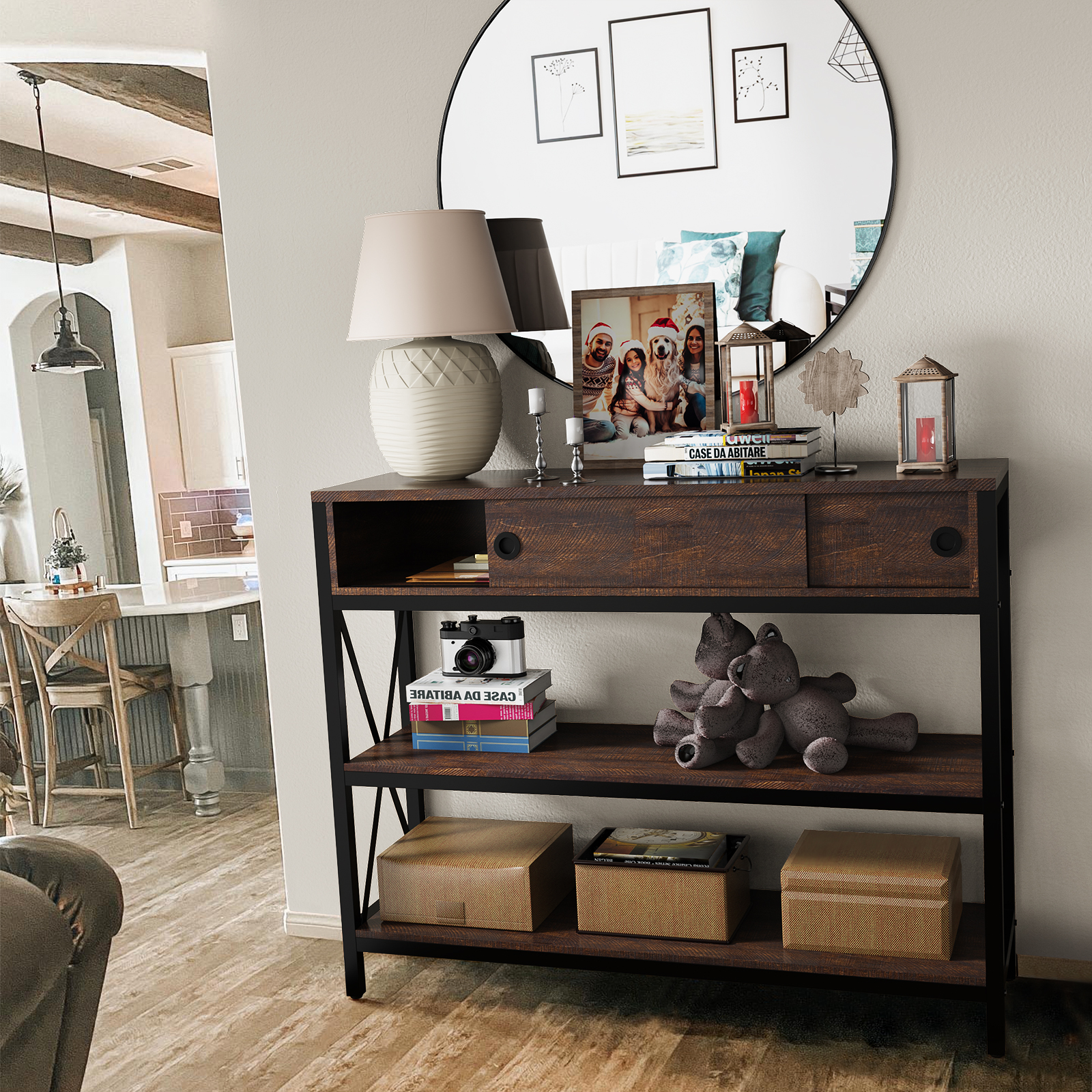 Buy LGHM 3 Tier Console Table, Console Table for Entryway with Storage