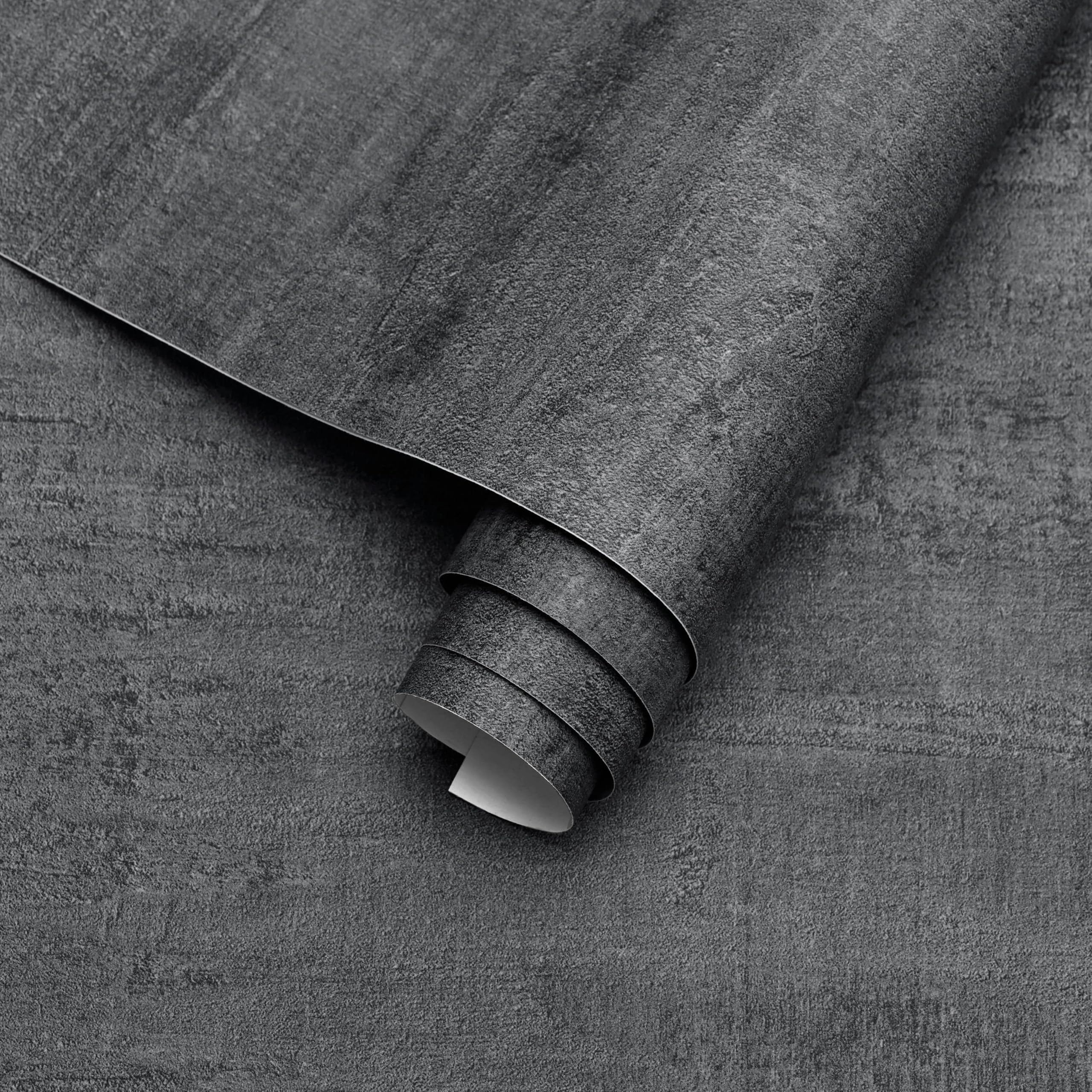 Amiya Concrete Peel and Stick Wallpaper– Industrial Cement Textured Contact Paper, Removable Vinyl for Wall, Countertop, Cabinet, Furniture 40cm X 1000cmDark Gray