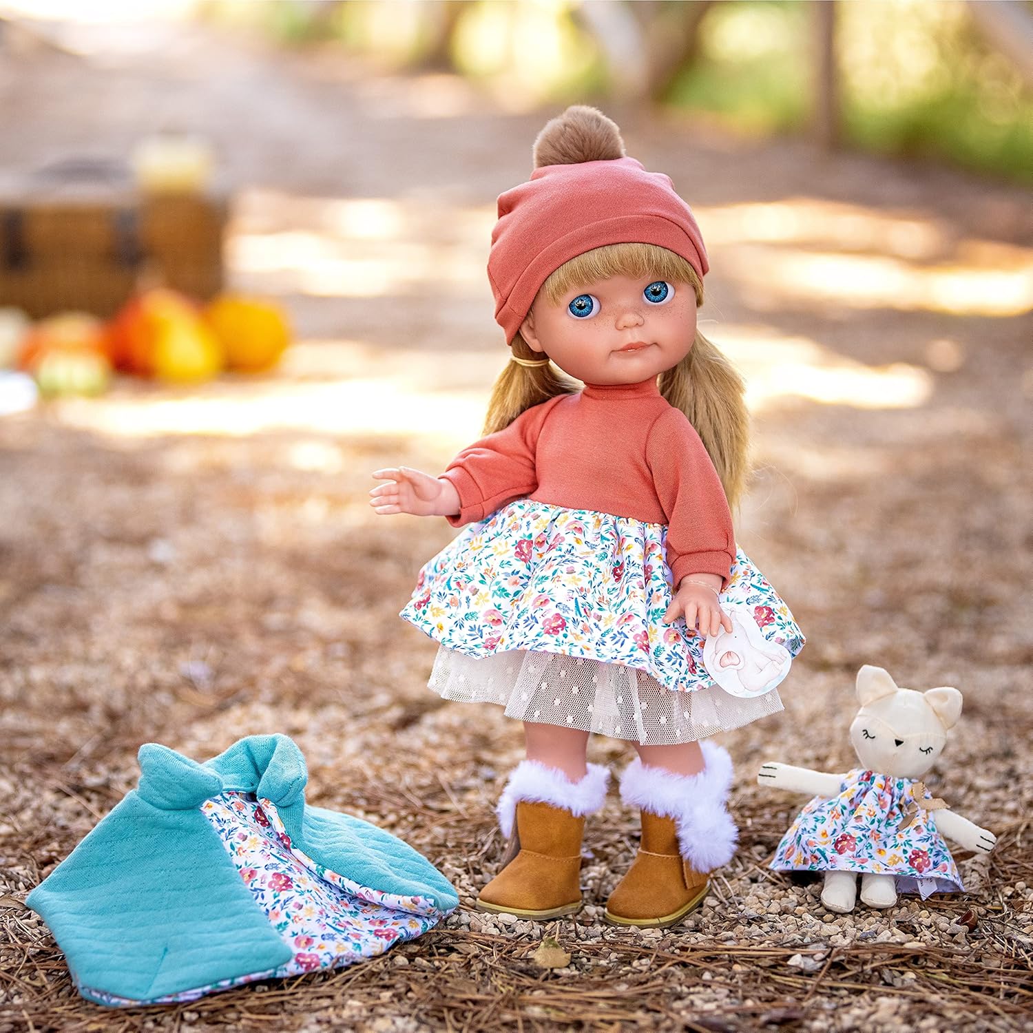 JC Toys Chloe by Berenguer | 15" Nature Collection Fashion Doll | Long Blonde Hair | Multi Piece Removable Fasion Outfit | All Vinyl Posable Doll | Made in Spain