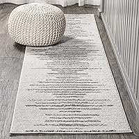 Vista 13 de JONATHAN Y Aya Berber - Alfombra de interior geométrica de rayas crema/gris, 5 x 8 pies, contemporánea, moderna, fácil de limpiar, para sala