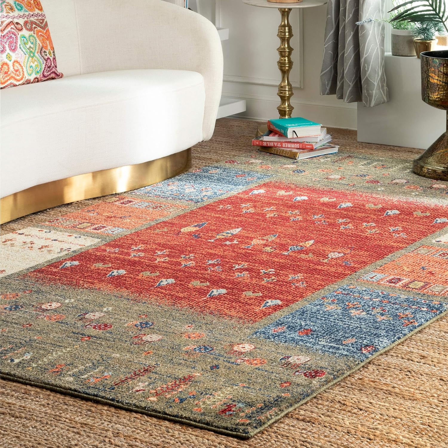 nuLOOM Farmhouse Olwen Area Rug, 7x9, Multi Home & Kitchen