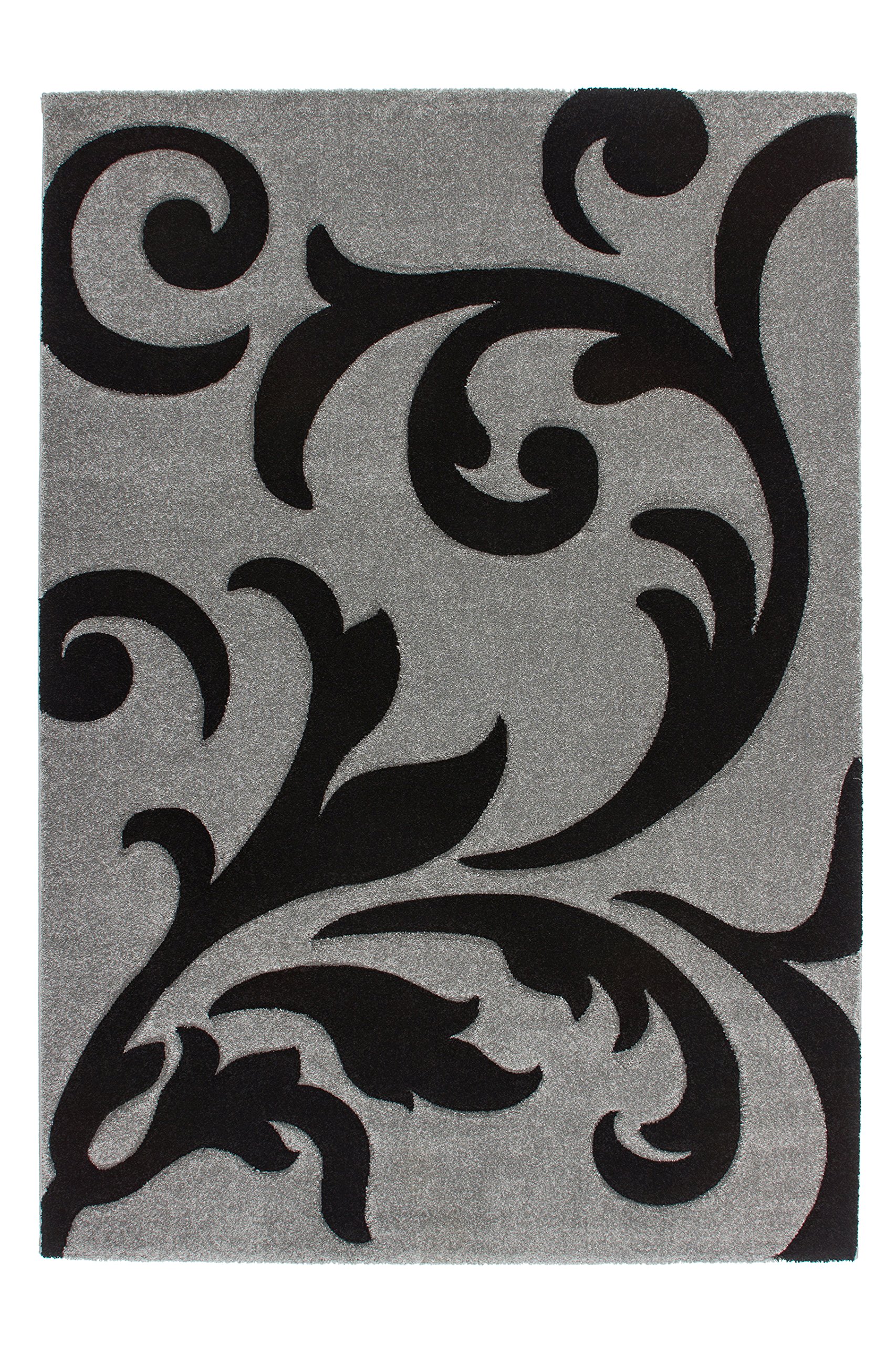 Sona-Lux Rug Machine Made Handgecarved Choose The 3D Effect Silver/Black, black, 240 x 330 cm