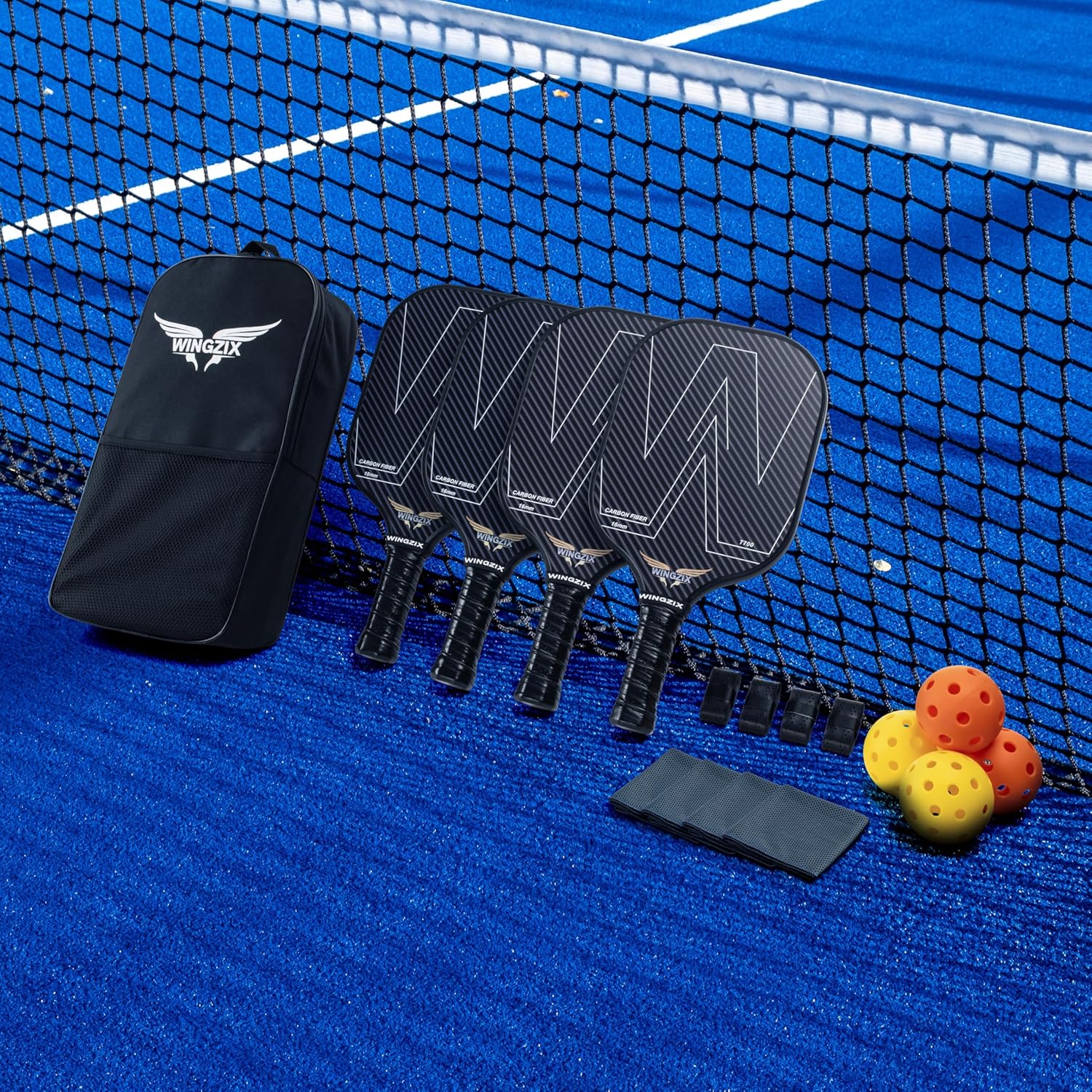 Pickleball Set of 4 – T700 Carbon Fiber Pickleball Paddles/Pickleball Racket – 16mm Honeycomb Core, Lightweight – 4 Balls, Carry Bag & Accessories – Premium Gift Set - Image 6