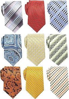 Lot 9 PCS Classic Men's Tie Necktie Woven JACQUARD Neck Ties