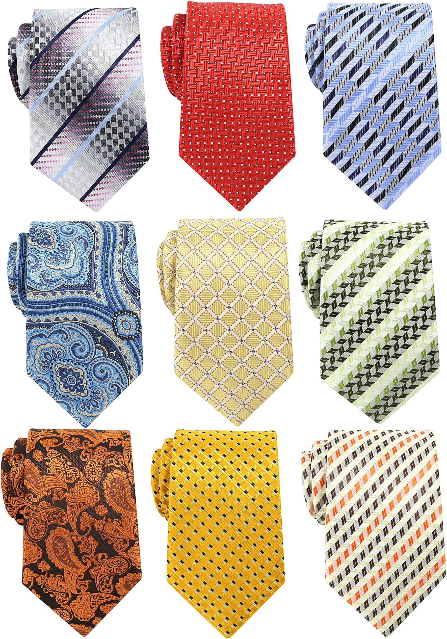 Lot 9 PCS Classic Men's Tie Necktie Woven JACQUARD Neck Ties