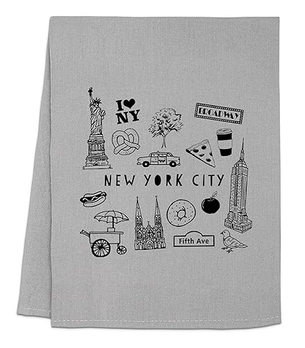 Moonlight Makers NYC New York City Collage Dish Towel, Funny