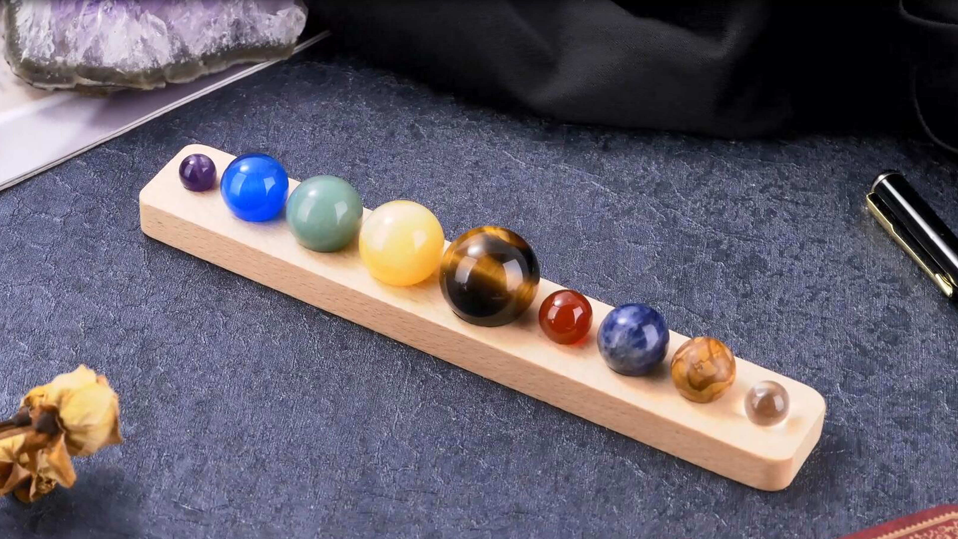 Amazon.com: Top Plaza 9 Planets Solar System Desk Decor Tumbled