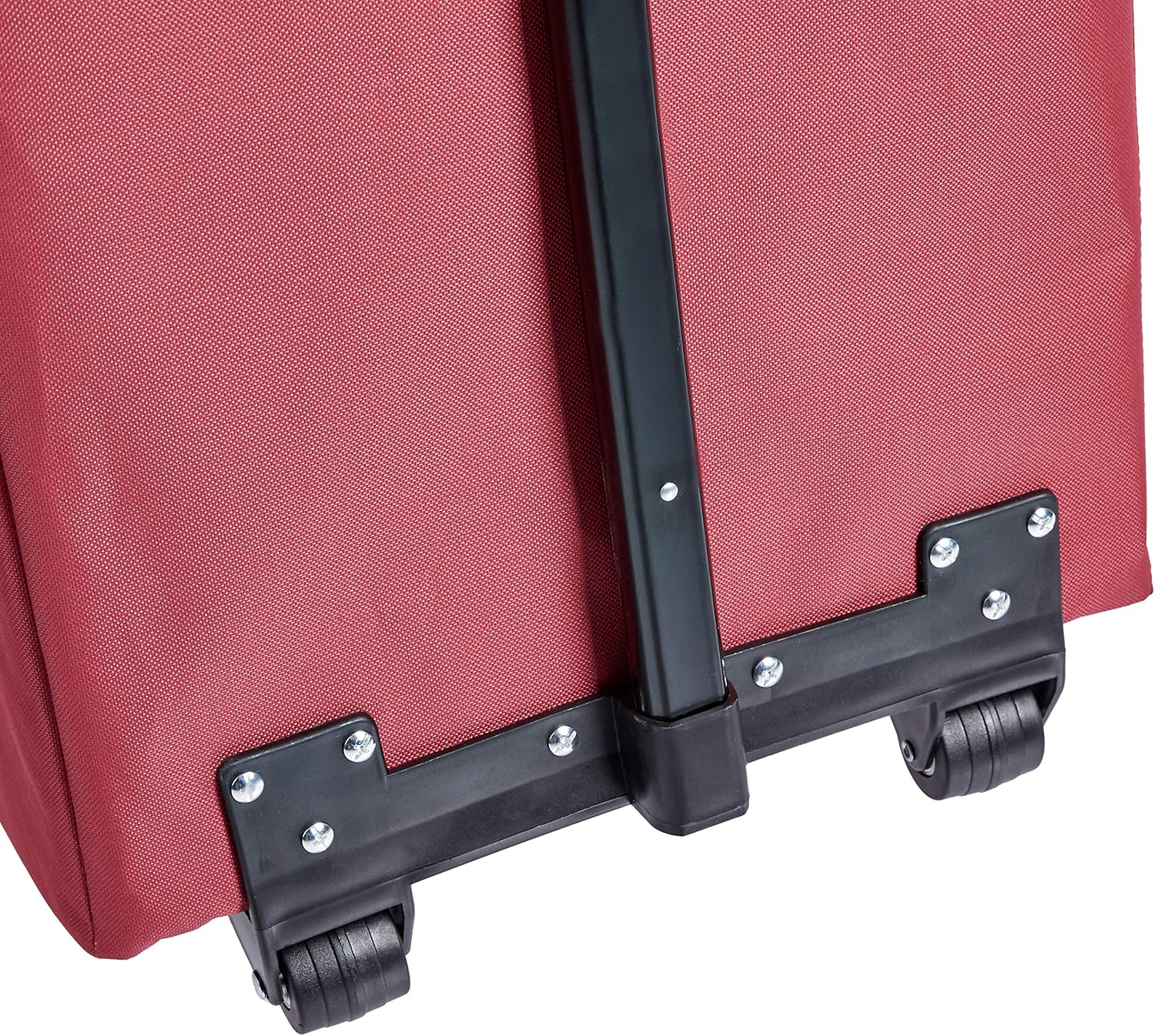 Amazon Basics Collapsible Lightweight Shopping Cart, 40 inch Handle Height, Red
