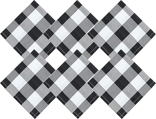 Miniatura 4 de 6 servilletas de gran tamaño (17 x 17 pulgadas) para lugares diarios, decoración rústica de granja, vacaciones, cenas familiares y barbacoas