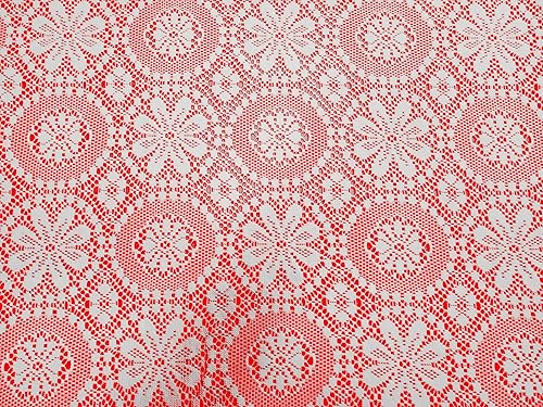 Miniatura 5 de Van Wyck Medallion - Mantel de encaje de punto pesado 60x104, color blanco